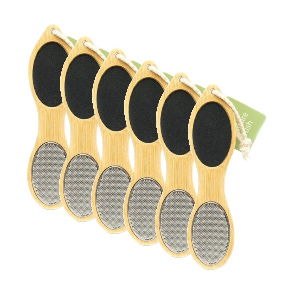 6PK Lola & Co Dual-Surface Foot Scrub Brush W/ Exfoliating Polishing File