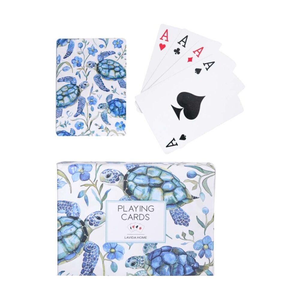 4PK LVD Turtle-Themed Poker/Game Playing Cards Standard Deck 8.9x6.3cm