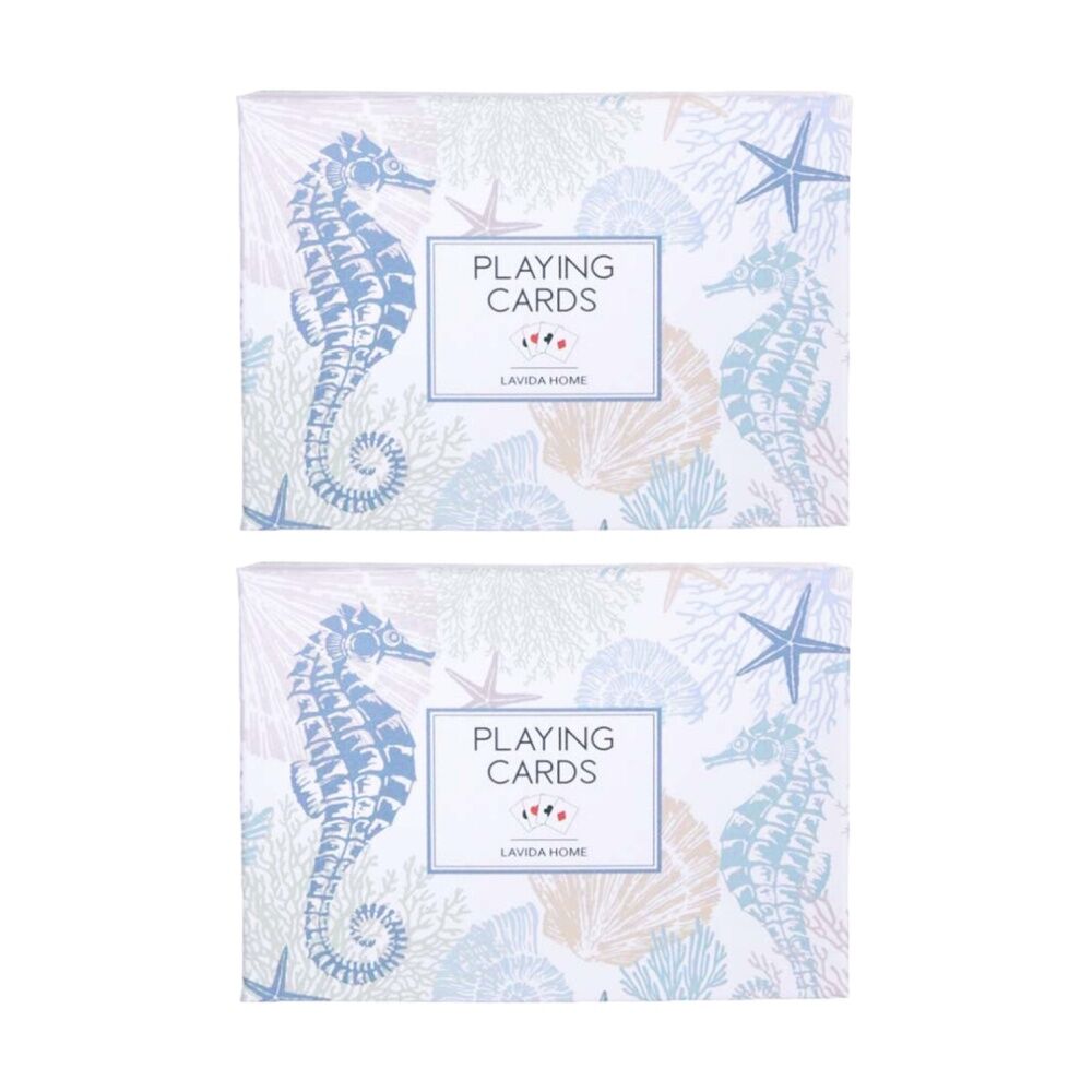 2PK LVD Seahorse-Themed Poker/Game Playing Cards Standard Deck 8.9x6.3cm