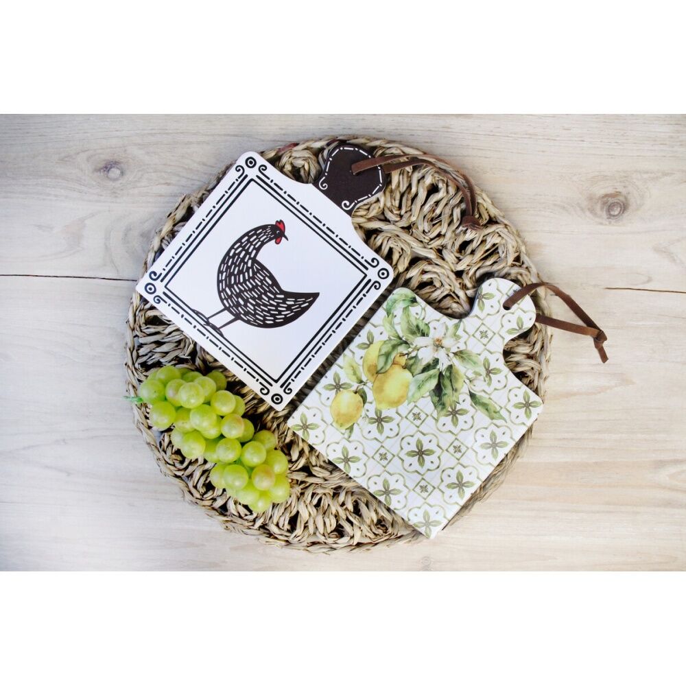 8PK LVD Mediterranean Square Ceramic/Cork Trivet Home Kitchen Decor 20.5x15cm