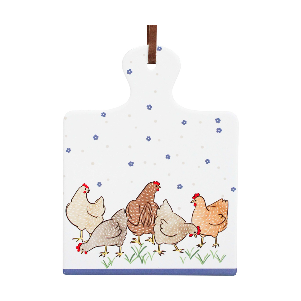 4PK LVD Chickens Square Ceramic/Cork Trivet Home Kitchen Decor 20.5x15cm