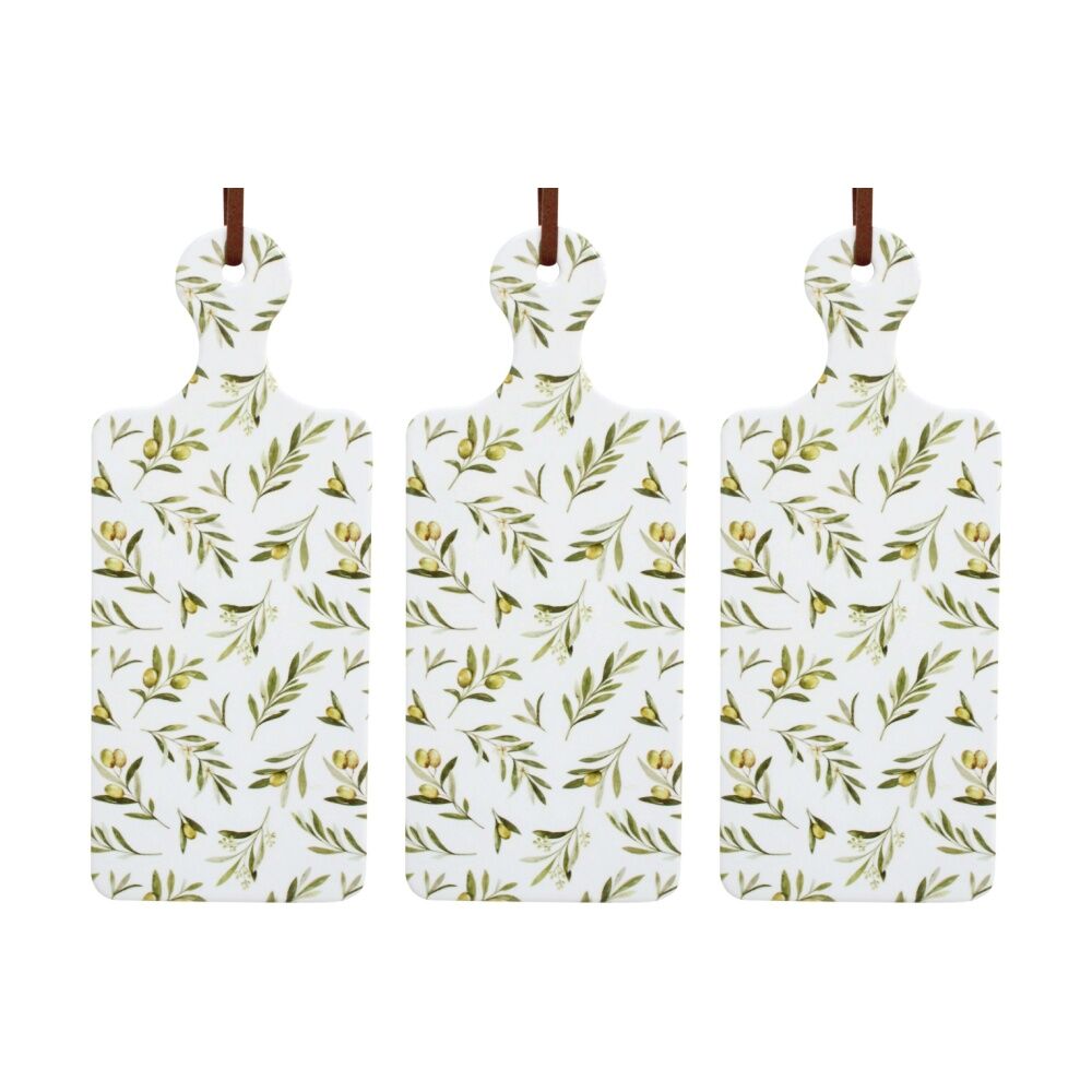 3PK LVD Olives Rectangular Ceramic/Cork Trivet Home Kitchen Decor 30x12cm