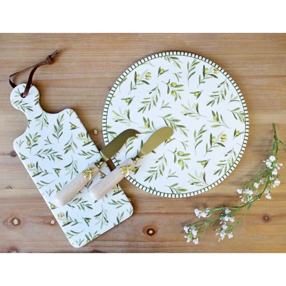 3PK LVD Olives Rectangular Ceramic/Cork Trivet Home Kitchen Decor 30x12cm