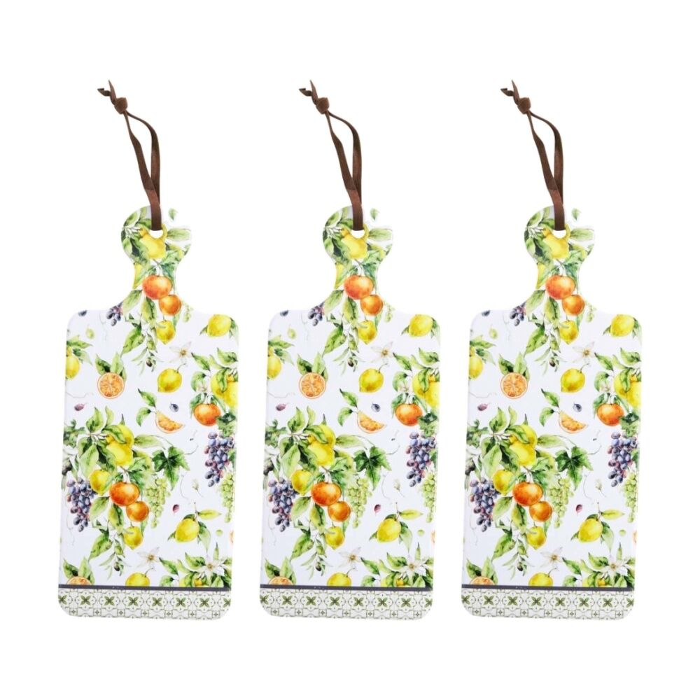 3PK LVD Mediterranean Rectangular Ceramic/Cork Trivet Home Kitchen Decor 30x12cm