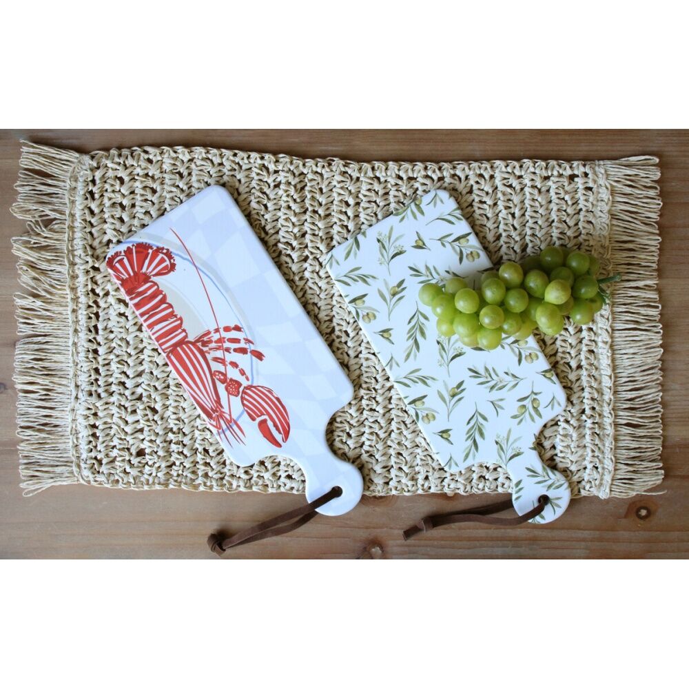 3PK LVD Lobster Rectangular Ceramic/Cork Trivet Home Kitchen Decor 30x12cm
