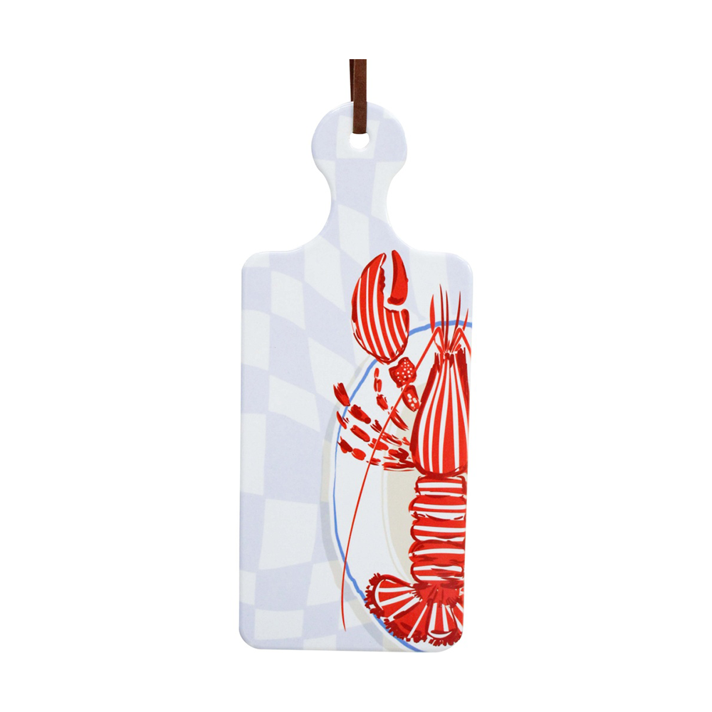 3PK LVD Lobster Rectangular Ceramic/Cork Trivet Home Kitchen Decor 30x12cm