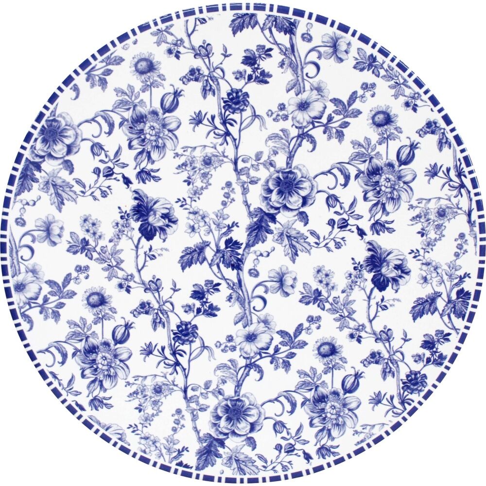 6PK LVD French Country Ceramic/Cork Kitchen Trivet/Placemat 25x25cm White/Blue
