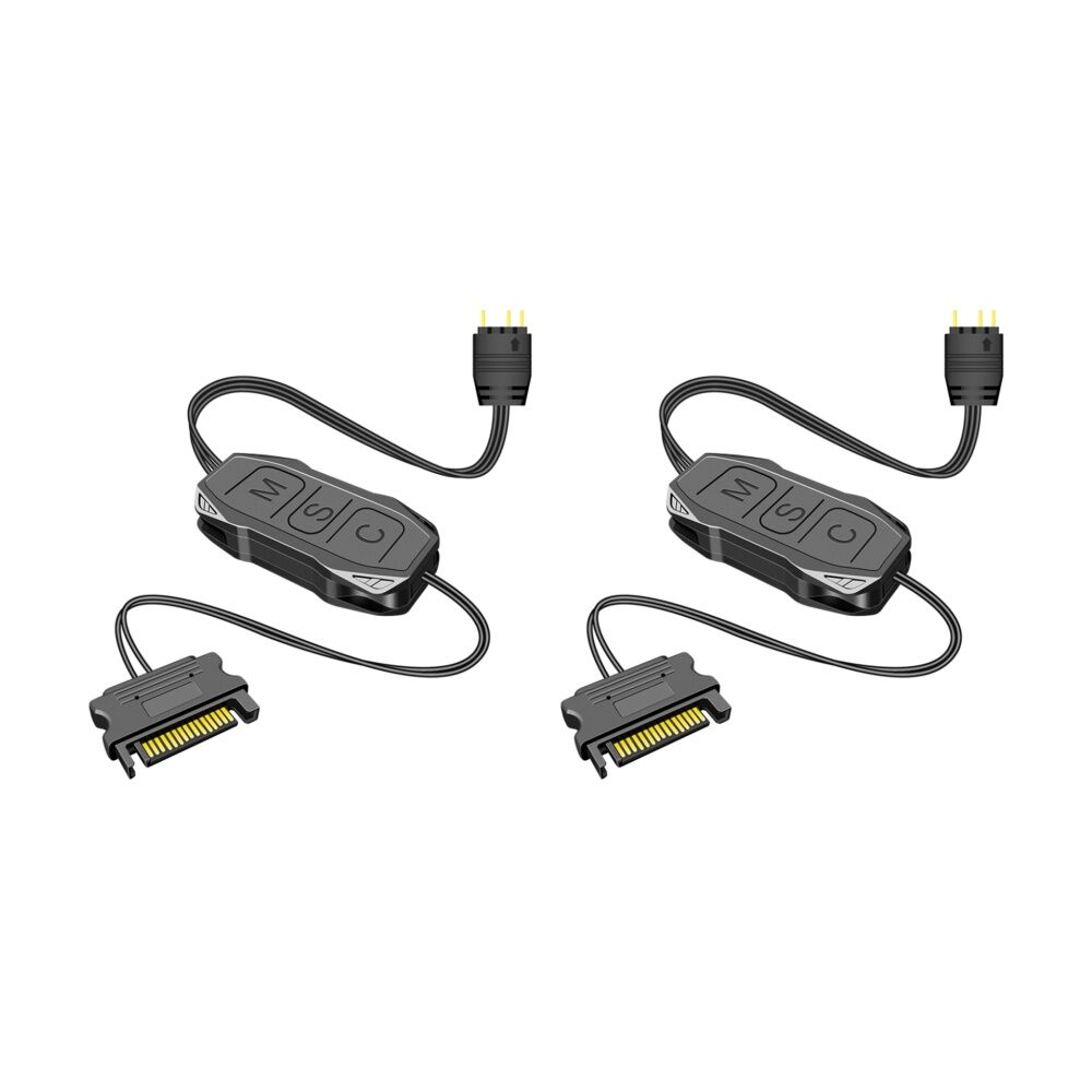 2PK Cruxtec PCL-SK01-BK ARGB MINI Controller SATA 15-Pin Male to 5V 3-Pin