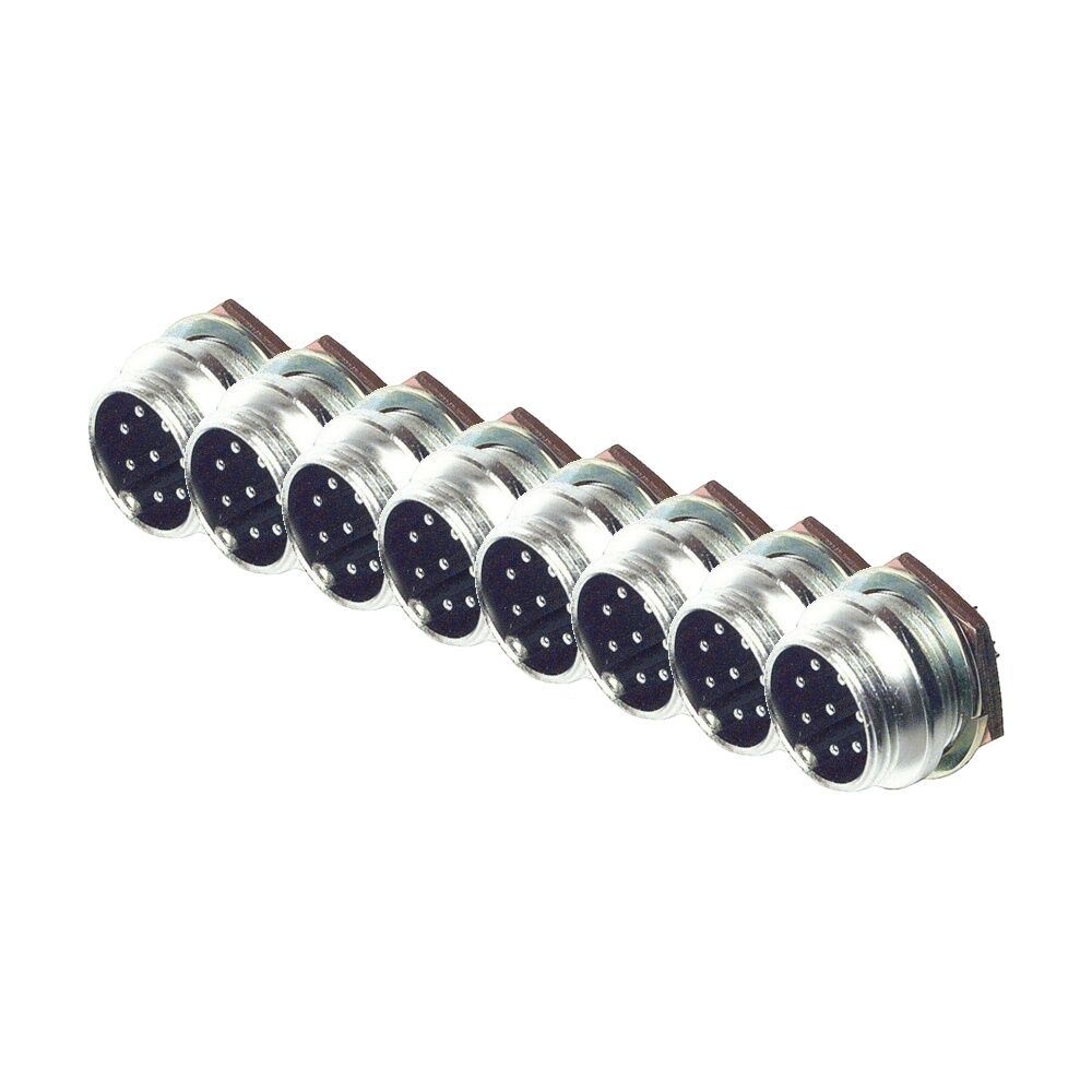 8PK 8 Pin Microphone Panel Socket 15mm Mounting Hole Connector