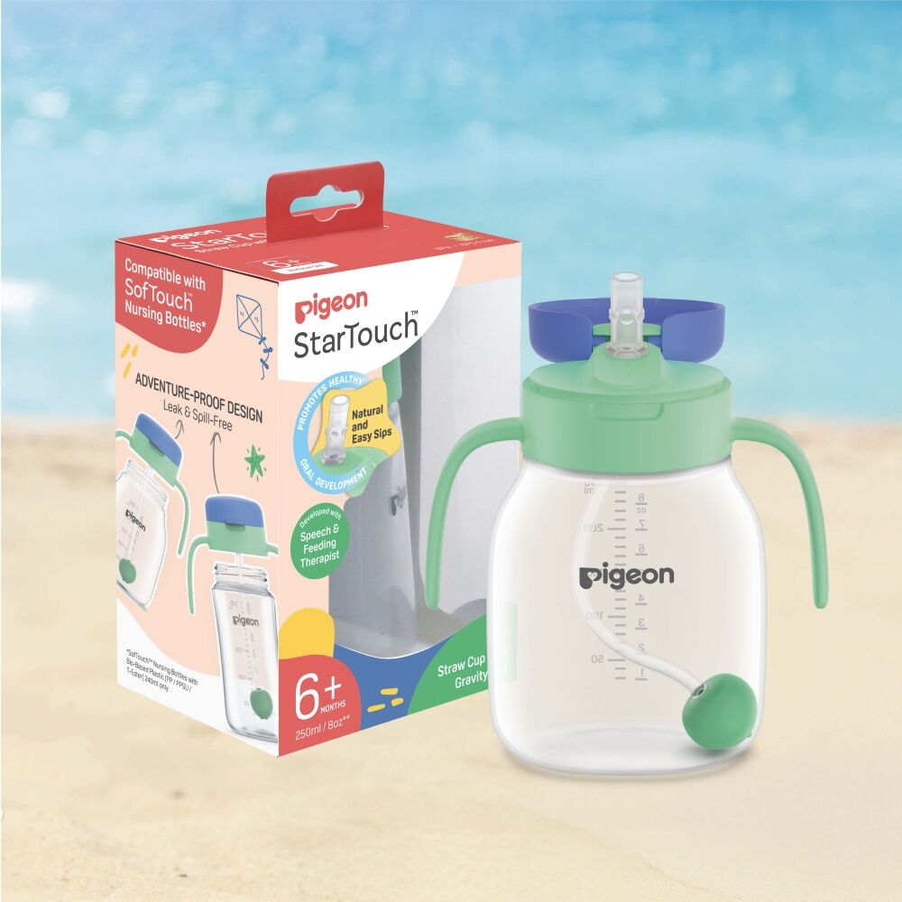 Pigeon StarTouch Straw Cup W/ Gravity Ball 6M+ 250ml Mint To Be