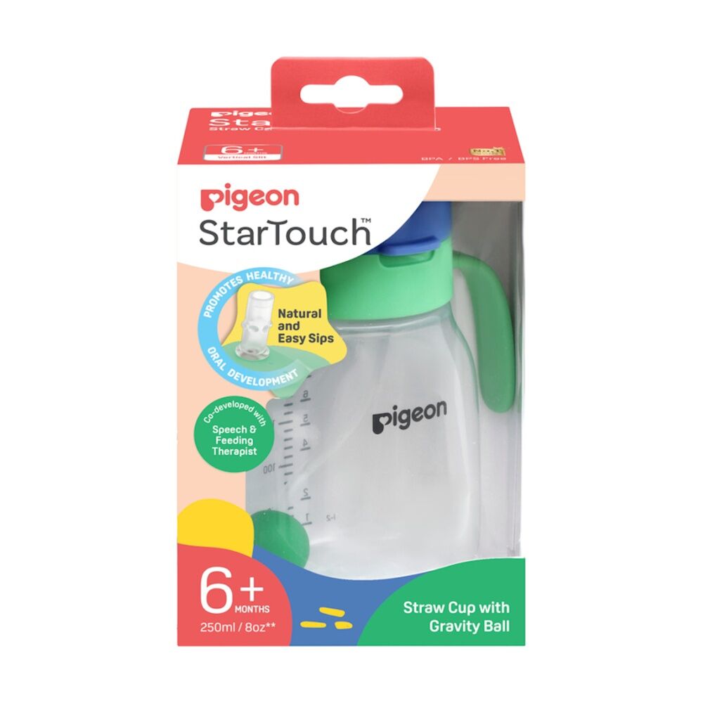 Pigeon StarTouch Straw Cup W/ Gravity Ball 6M+ 250ml Mint To Be