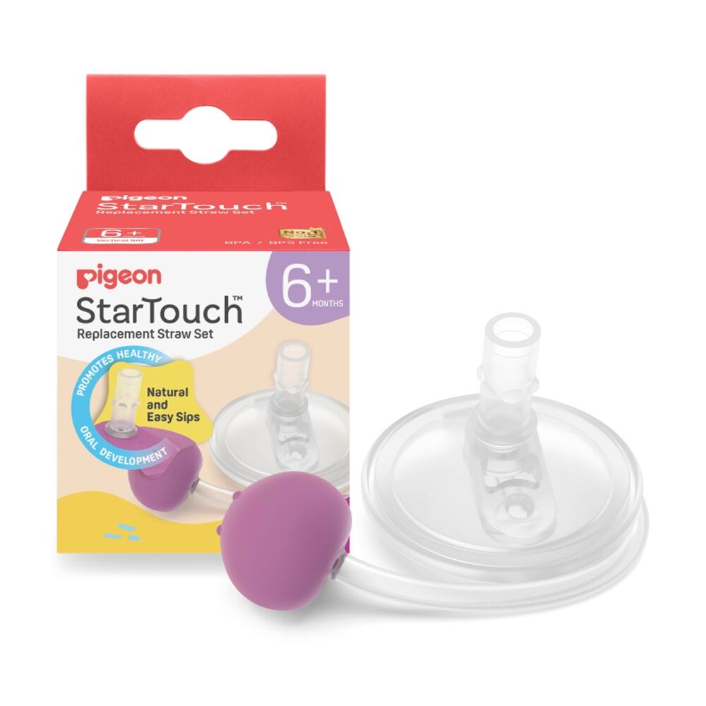 2x 2pc Pigeon StarTouch Replacement Straw Set Spill Proof 6M+ Berry Blast