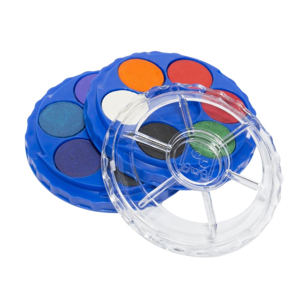 3PK Educational Colours 12 Disc Stack-Twist Watercolour Paint Set Kids Art/Craft