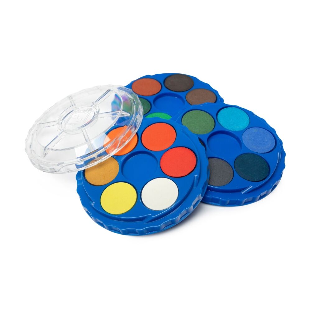 4PK Educational Colours 18 Disc Stack-Twist Watercolour Paint Set Kids Art/Craft