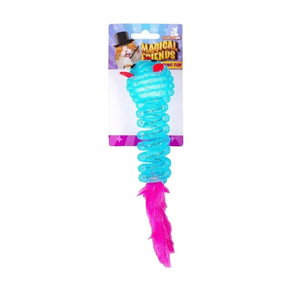 12PK Magical Friends Rainbow Spring Cat Toy 14cm Multi Colour Assorted