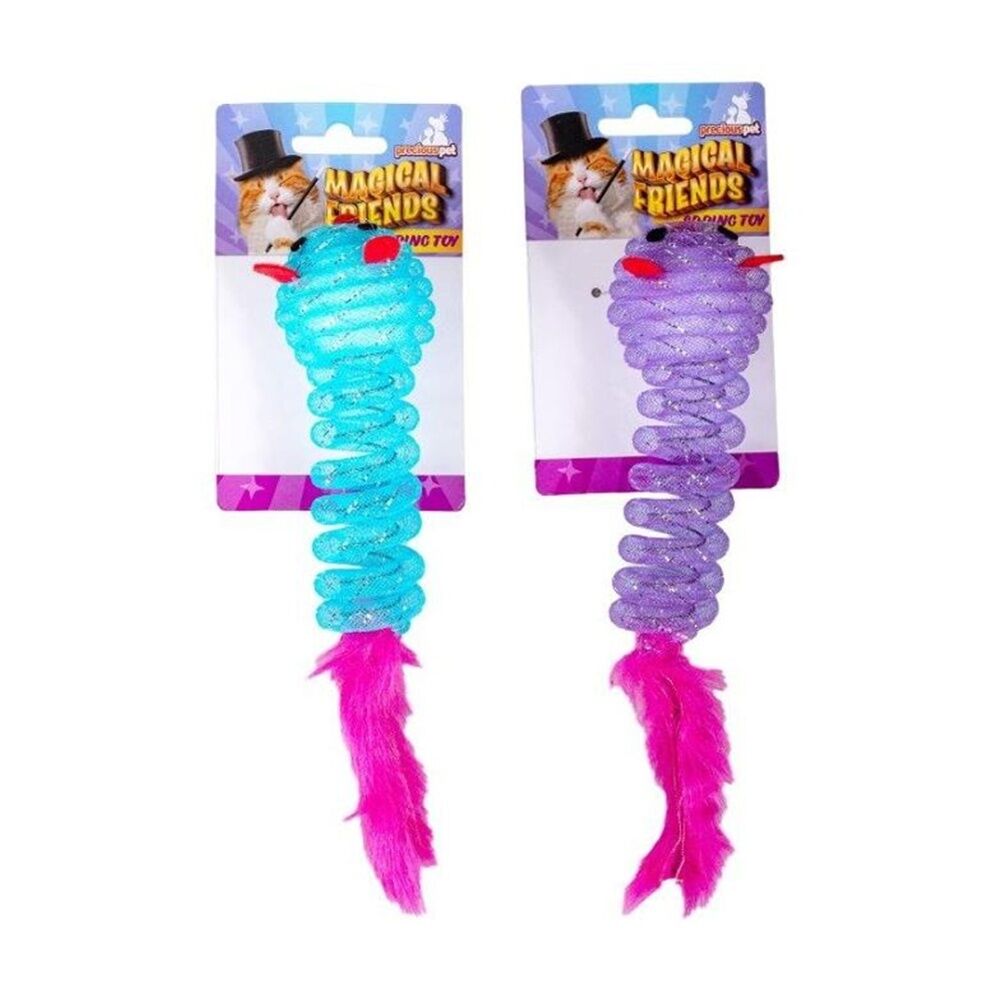 12PK Magical Friends Rainbow Spring Cat Toy 14cm Multi Colour Assorted