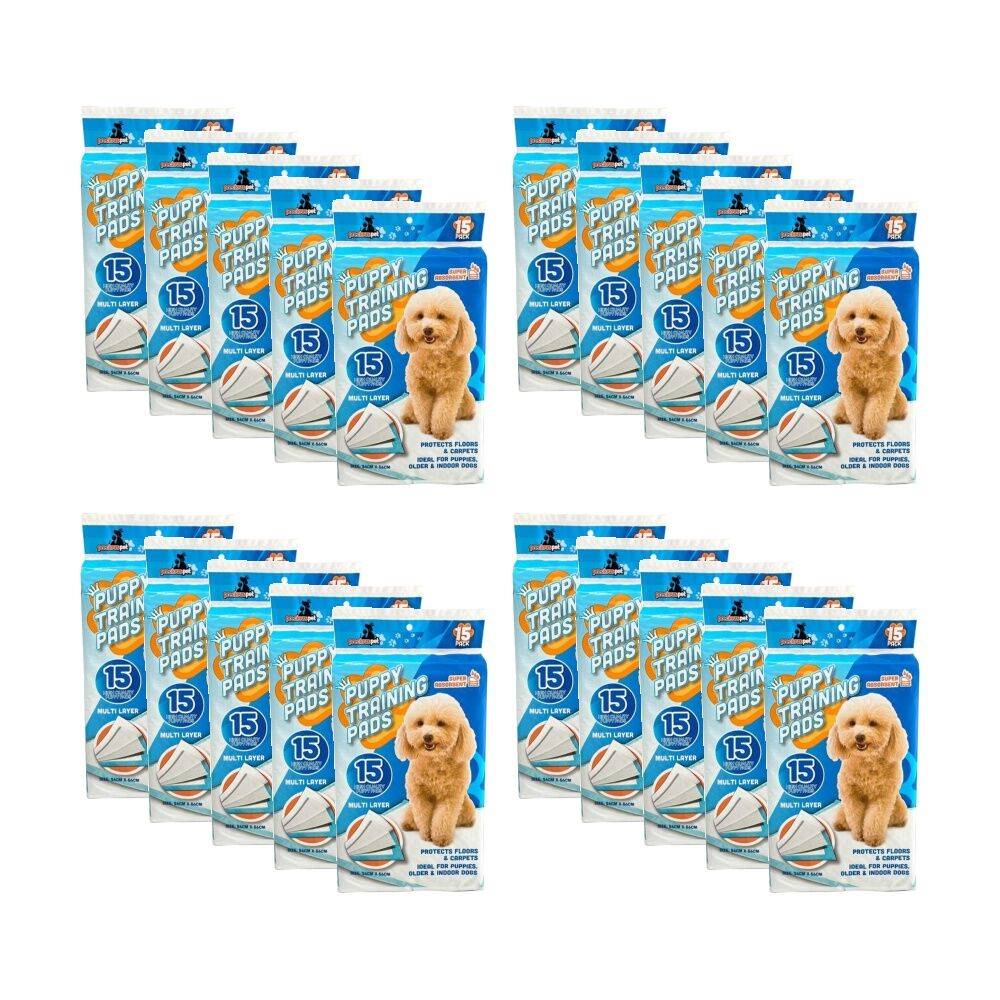 20x 15pc Braz Puppy Obedience Toilet Training Super Absorbent Pads 56x56cm