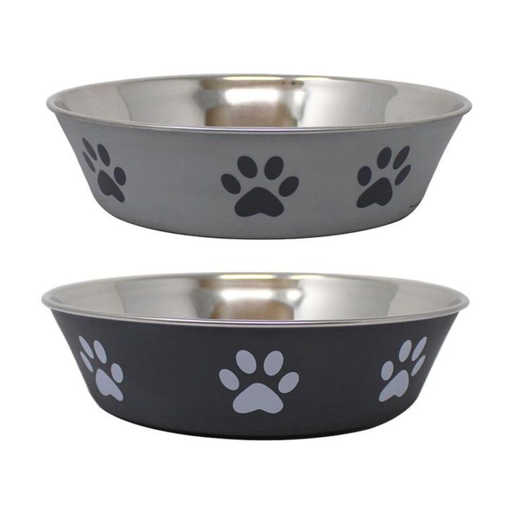 2PK Braz Large Stainless Steel Pet Feeding Drinking Bowl 21cm Assorted