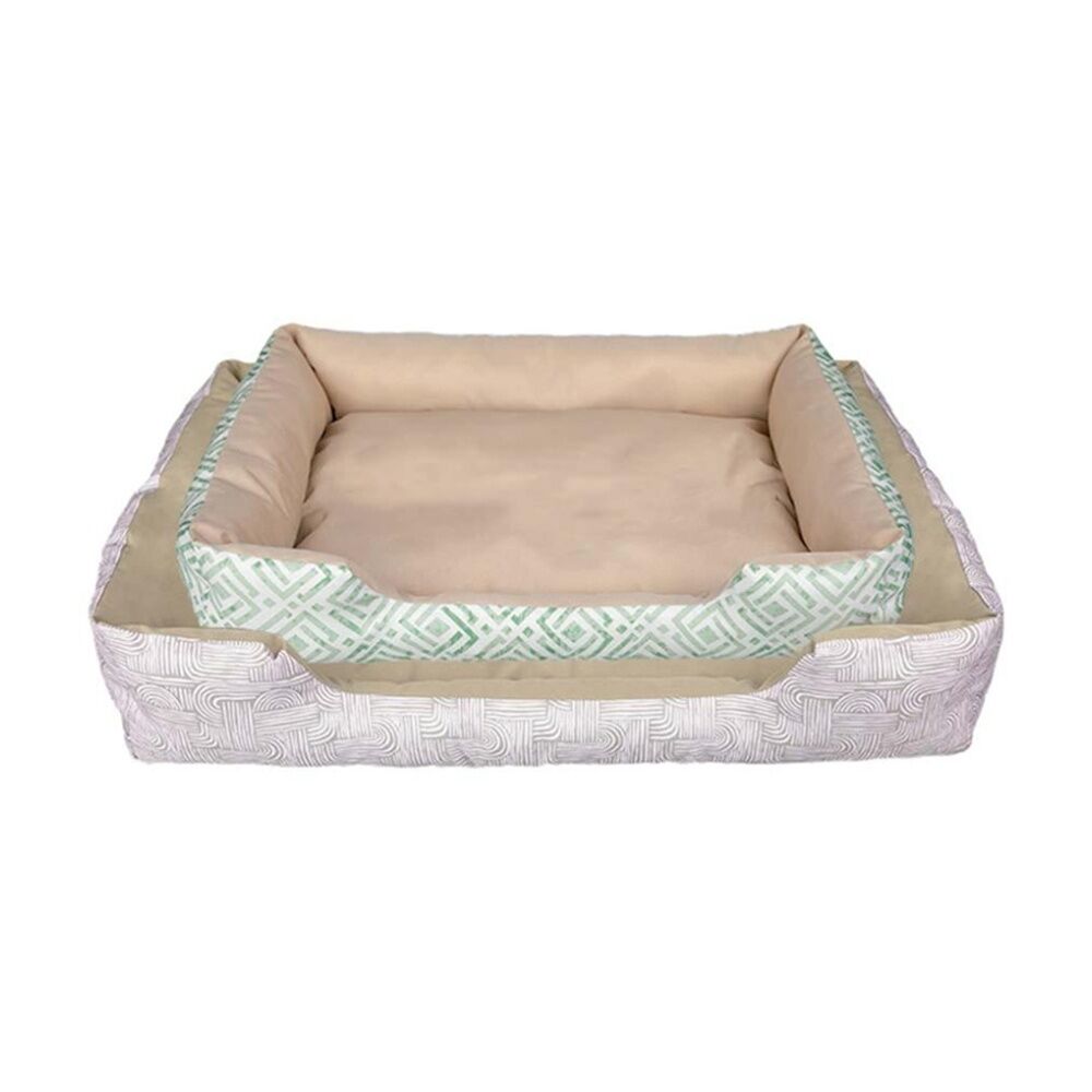 2PK Braz Soft Plush Cool Pet Bed W/ Raised Sides 55x40x12cm Multi Colour