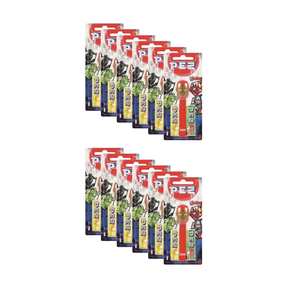 12PK Pez Fruit Flavoured Candy Dispenser Marvel Universe Edition 17g Assorted