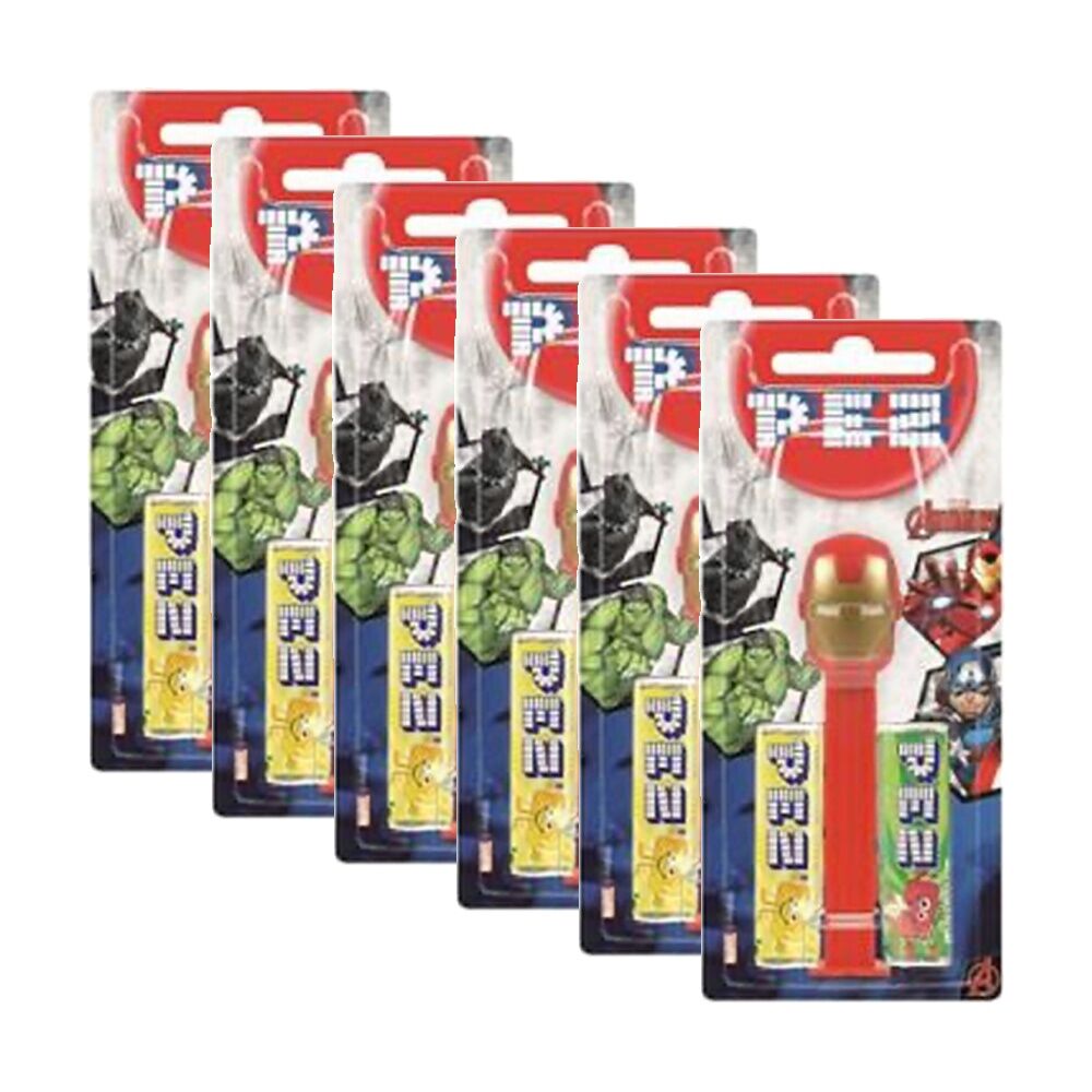 6PK Pez Fruit Flavoured Candy Dispenser Marvel Universe Edition 17g Assorted