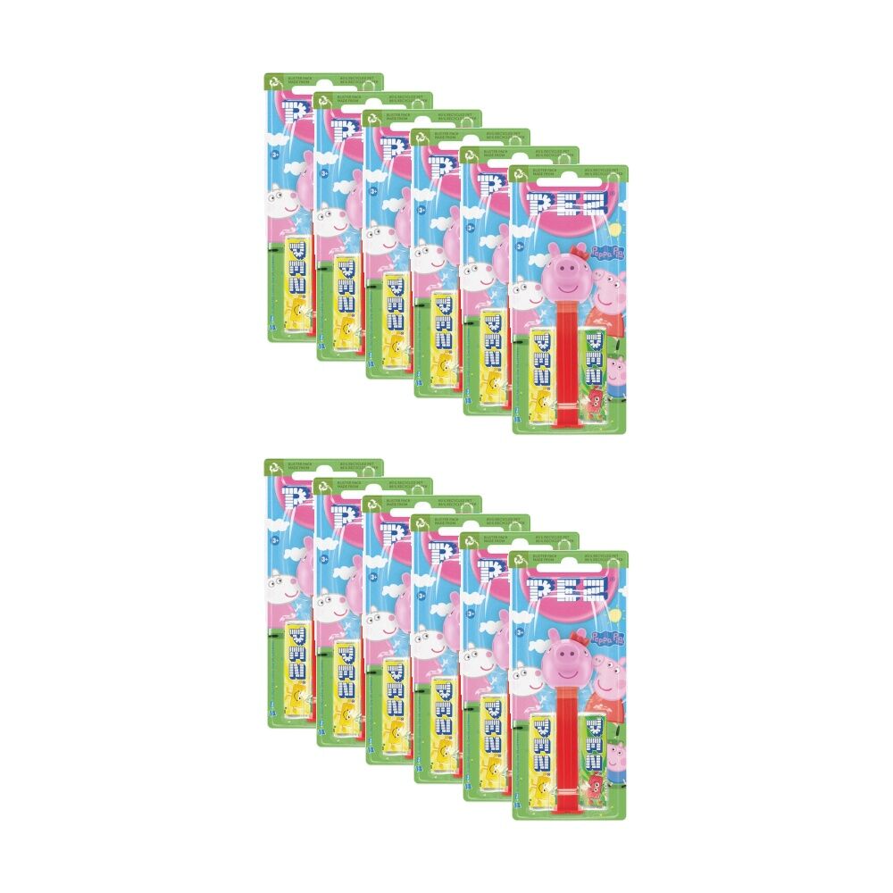 12PK Pez Fruit Flavoured Candy Dispenser Peppa Pig Edition 17g Assorted
