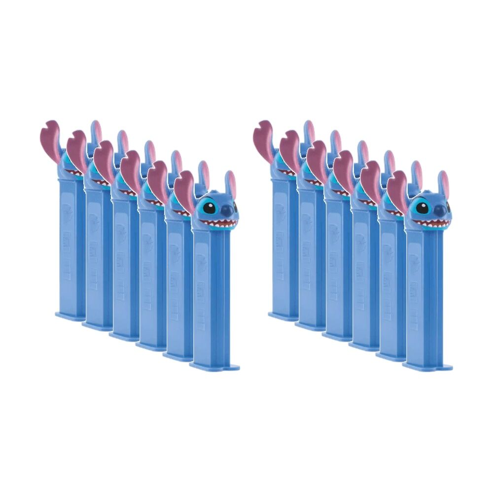 12PK Pez Fruit Flavoured Candy Dispenser Stitch Edition 17g Assorted
