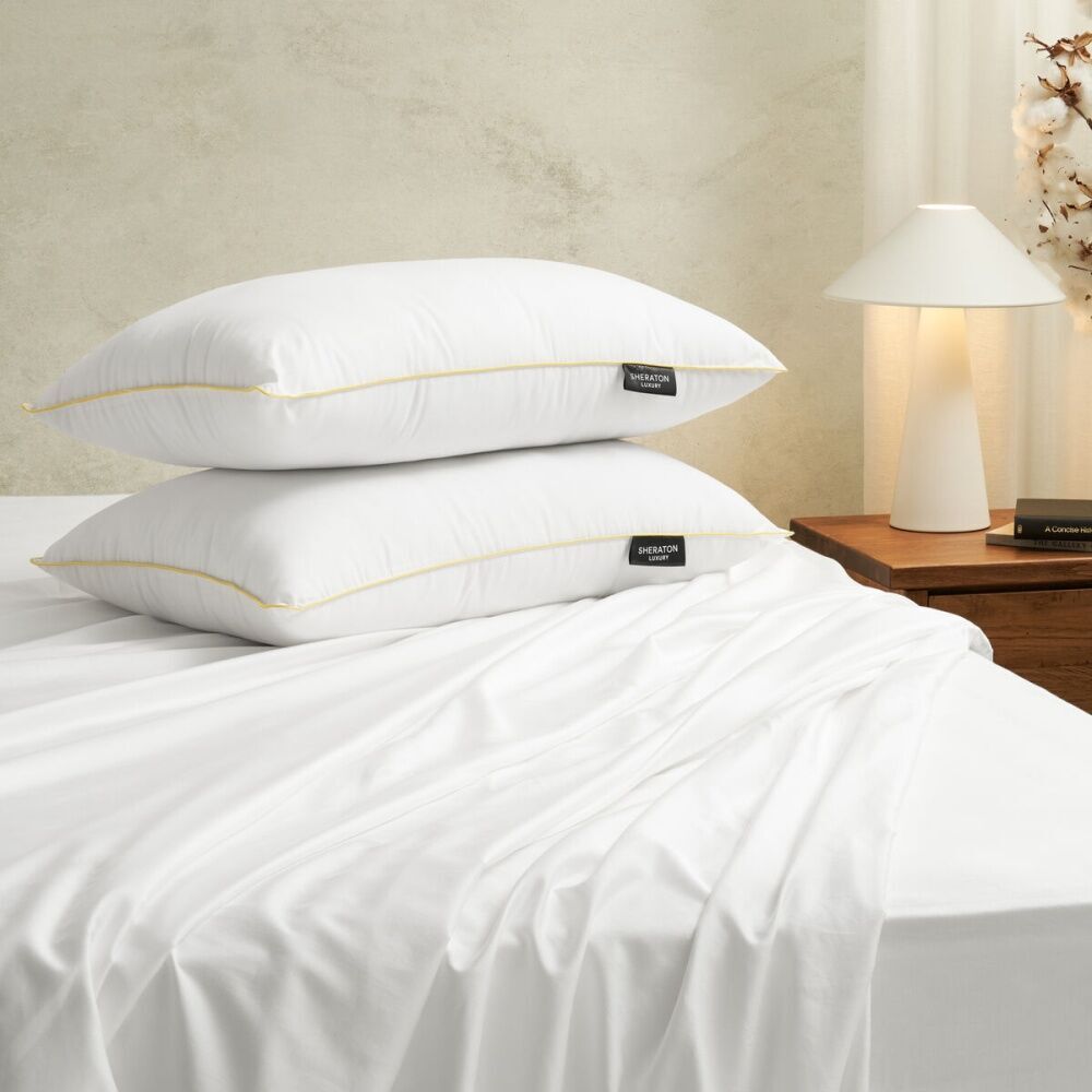2x 2pc Sheraton Luxury Sanctuary Down Alternative Pillow Set 900g Fill