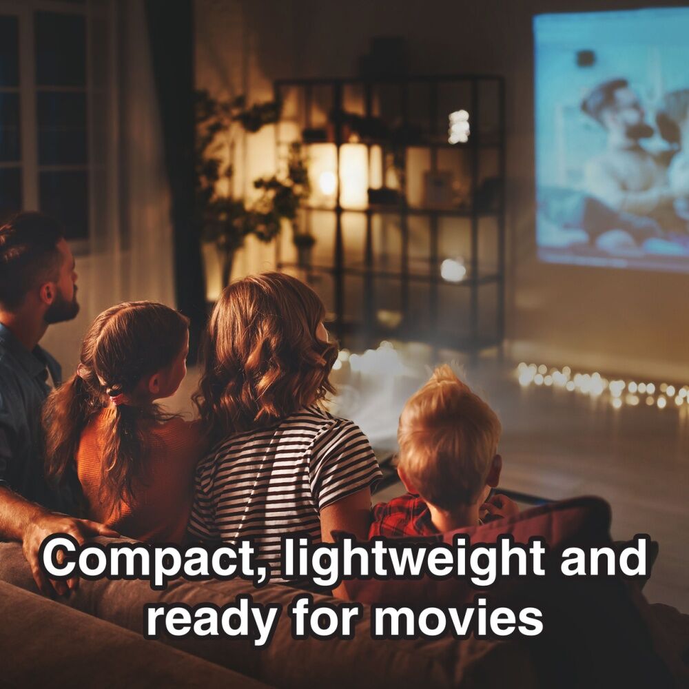 Laser 1080p Smart Android Auto Focus Full HD Portable Projector 120 Inch Black
