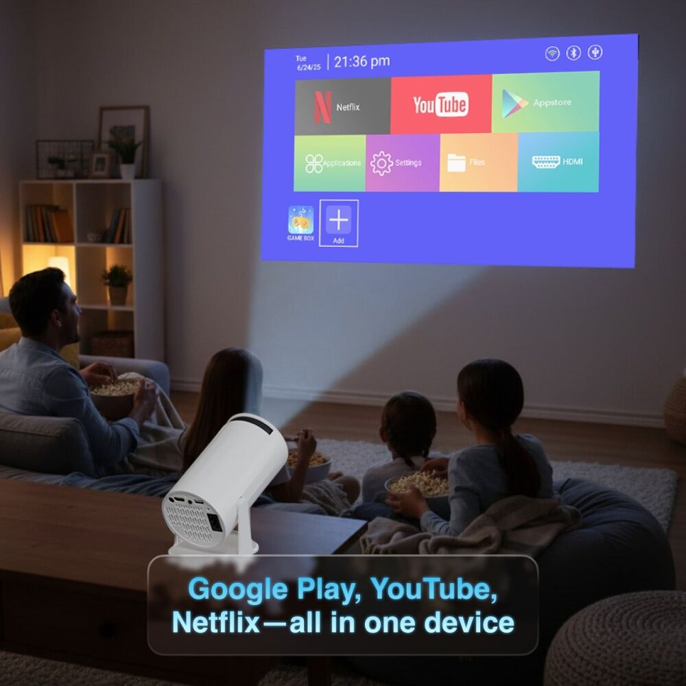 3pc Laser Smart Gaming Projector WIth 50 Games & Two Controllers White