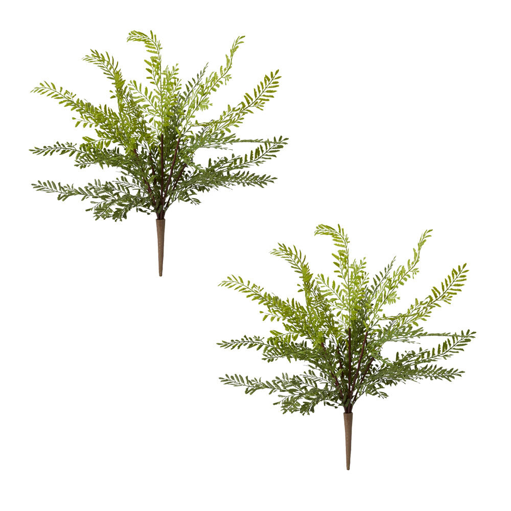 2PK E Style Fern Mother Outdoor Plastic Wire Plant Green 36x36x43cm