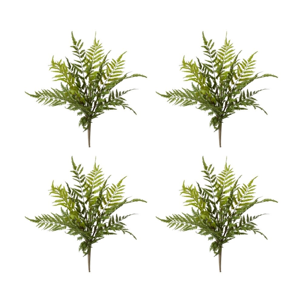 4PK E Style Fern Chain Outdoor Plastic Wire Plant Green 36x36x46cm