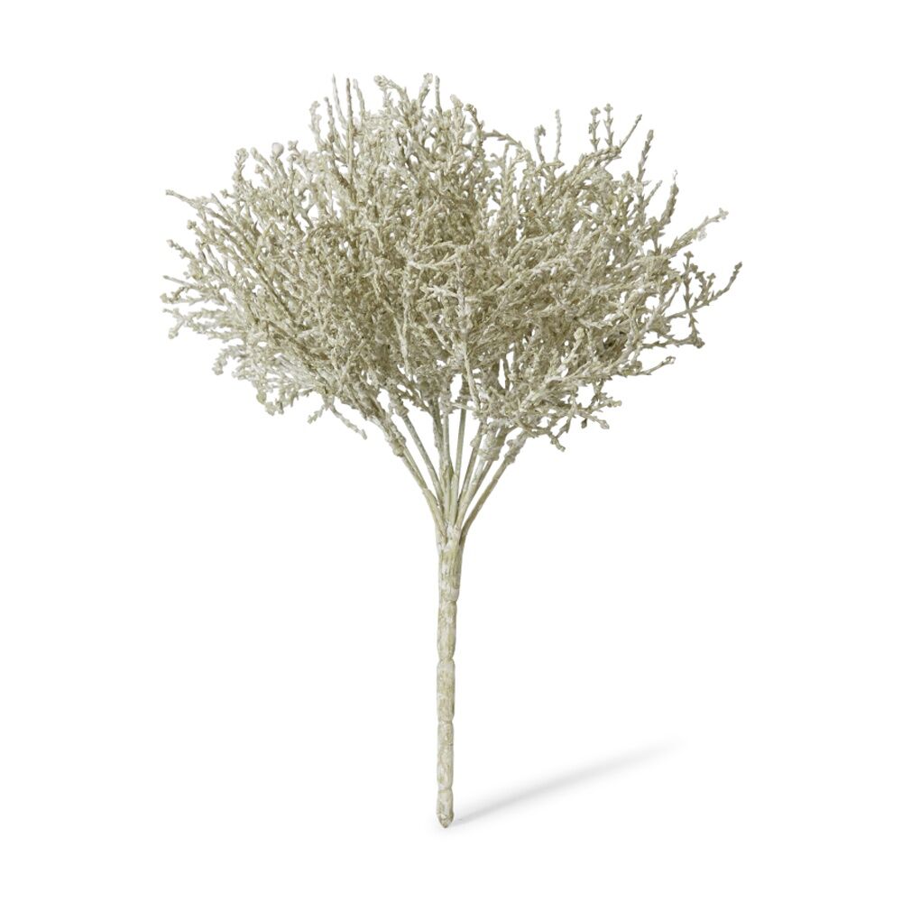 2PK E Style Santolina Bush Indoor Artificial Plant Stem Fabric Wire 23x23x27cm