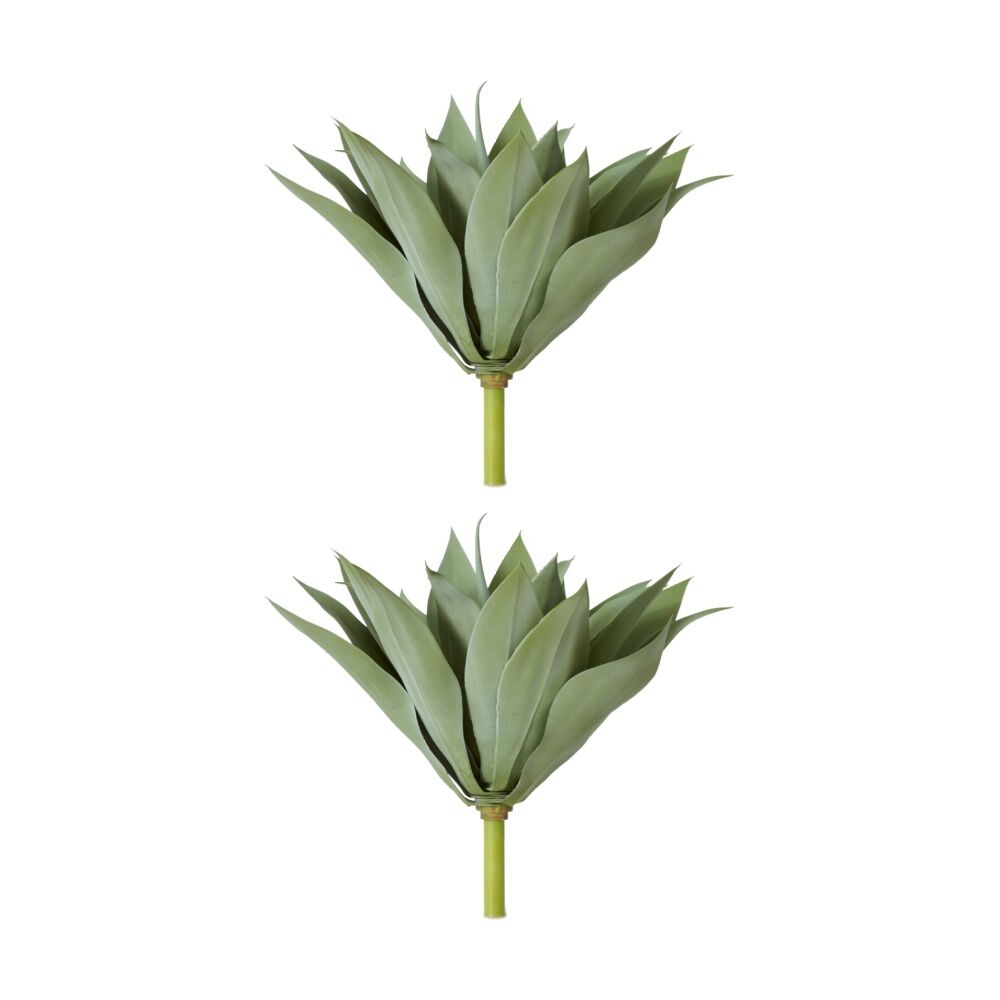 2PK E Style Agave Artificial Plant Stem Plastic Wire Grey Green 45x45x41cm