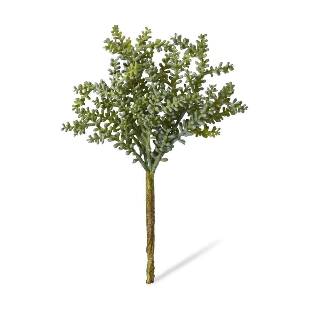 3PK E Style Senecio Stem Artificial Plant Plastic Wire Green 12x12x19cm
