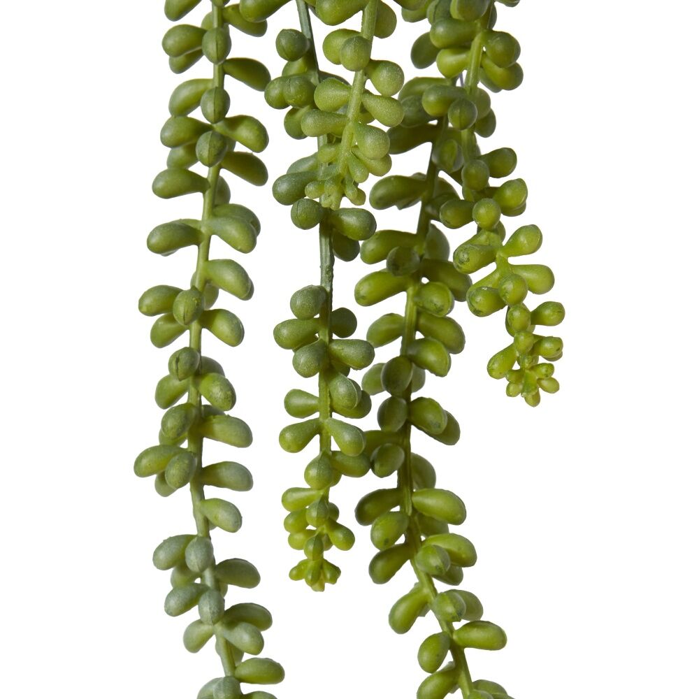 2PK E Style String Of Pearls Artificial Plant Stem Green Plastic Wire 42cm