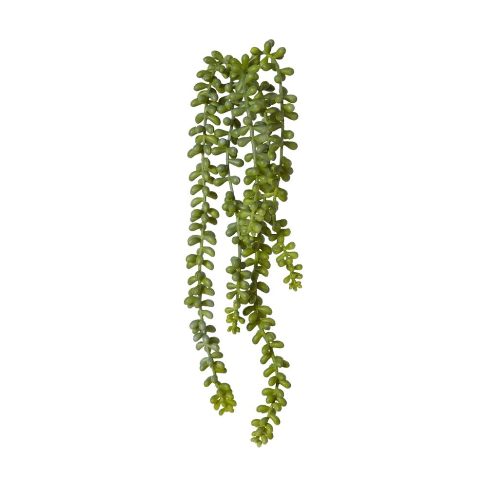 2PK E Style String Of Pearls Artificial Plant Stem Green Plastic Wire 42cm