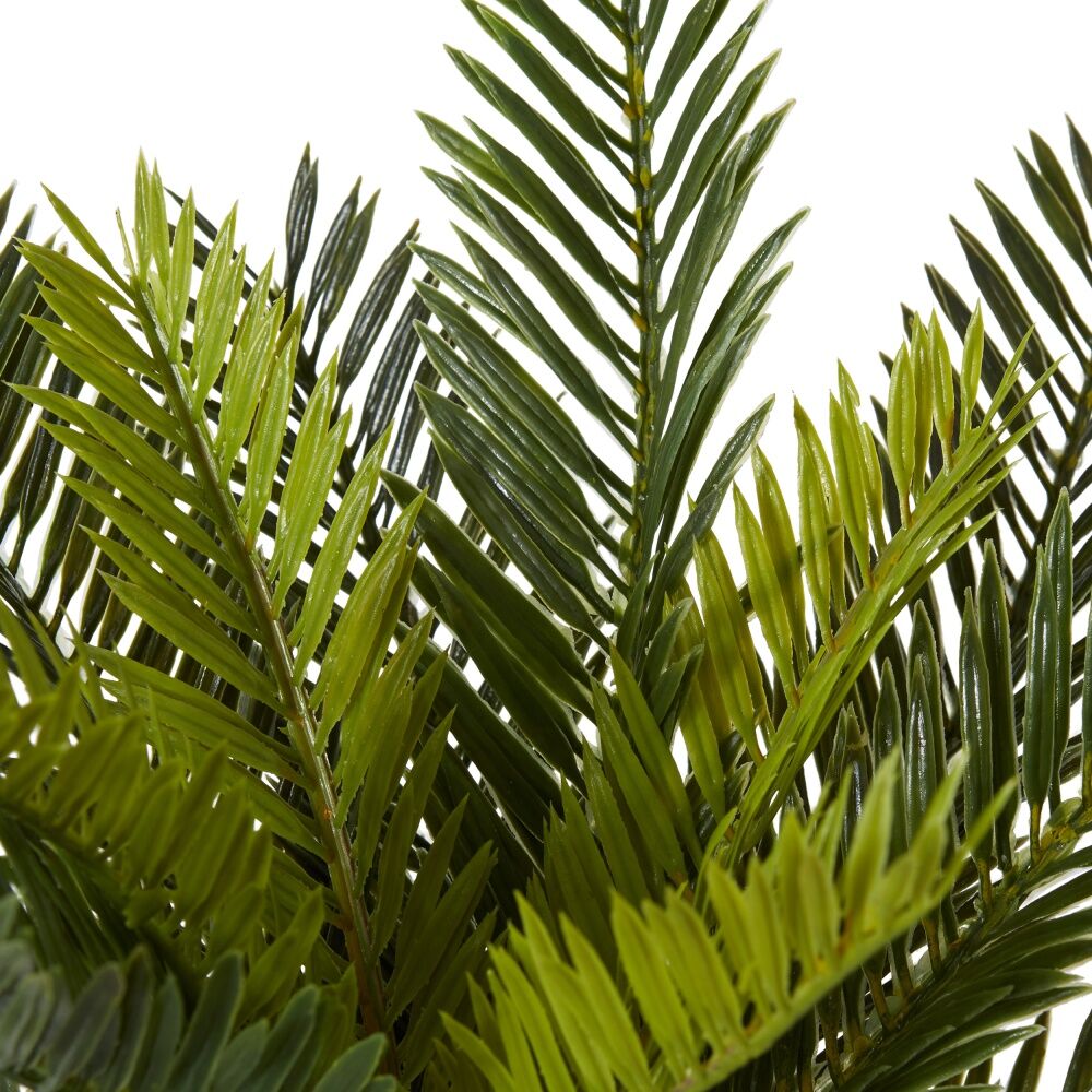 4PK E Style Cycas Bush Artificial Plant Plastic Fabric Wire Green 38cm