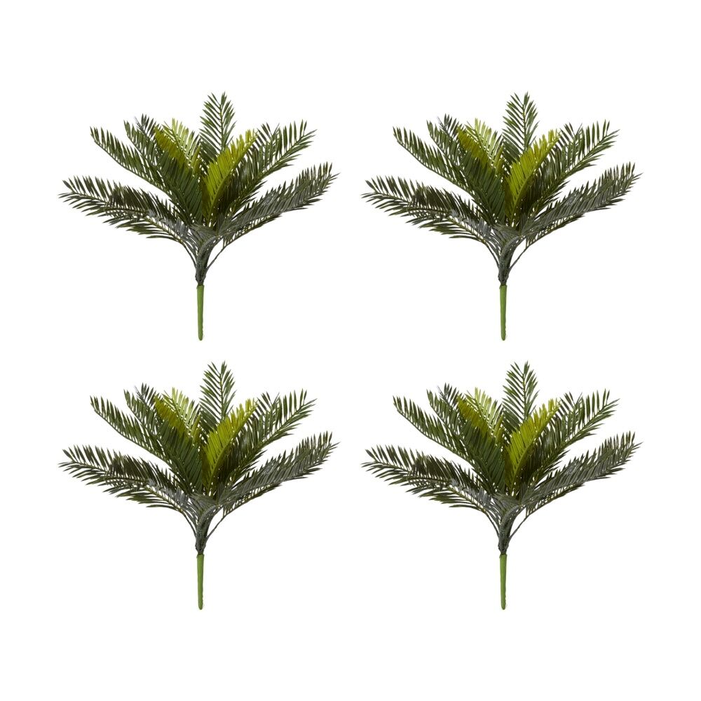 4PK E Style Cycas Bush Artificial Plant Plastic Fabric Wire Green 38cm