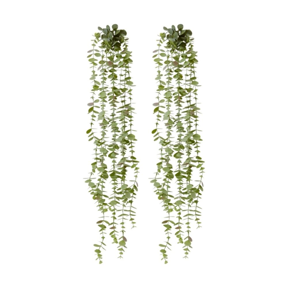 2PK E Style Coin Leaf Hanging Bush Artificial Plant Plastic Wire 81cm