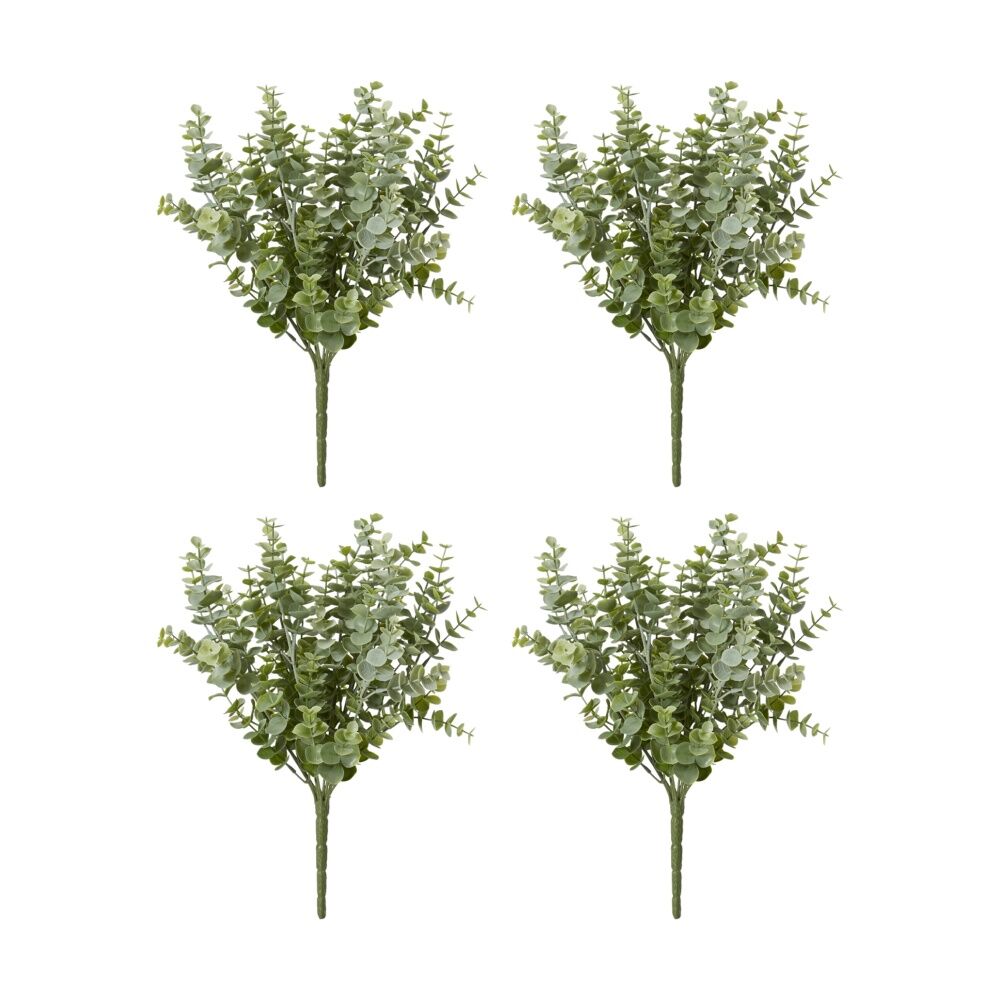 4PK E Style Eucalyptus Bush Lifelike Artificial Plant Grey Green 26x26x36cm