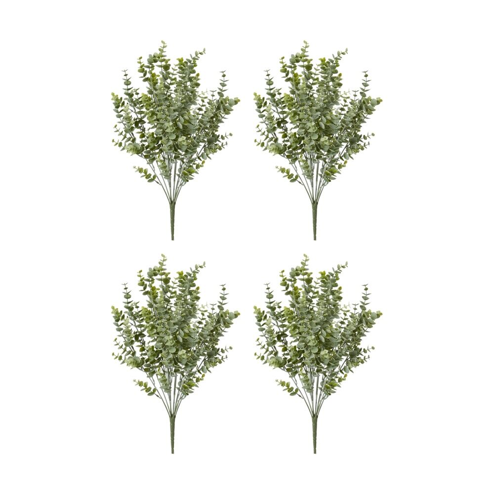 4PK E Style Eucalyptus Bush Realistic Artificial Plant Grey Green 30x30x50cm
