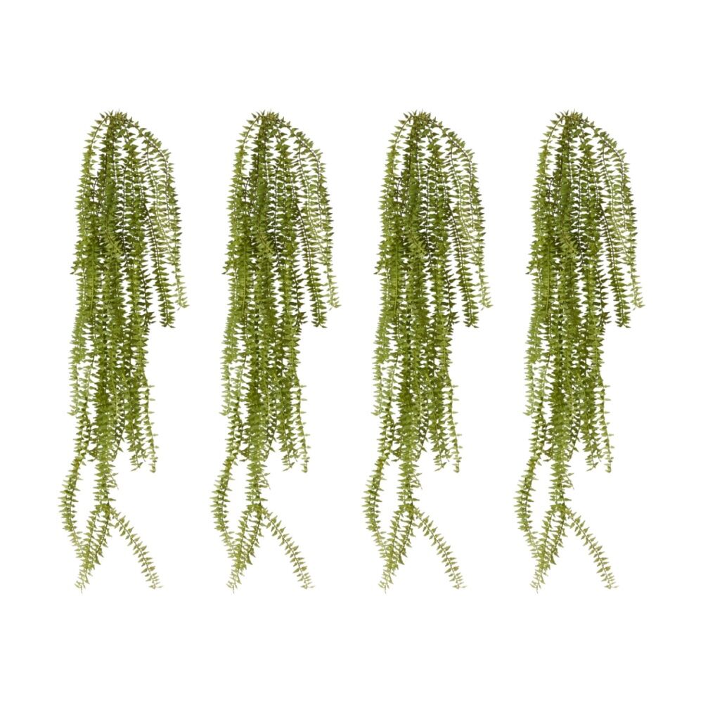 4PK E Style Sawtooth Hanging Plant Artificial Indoor Decor Green 16x14x80cm