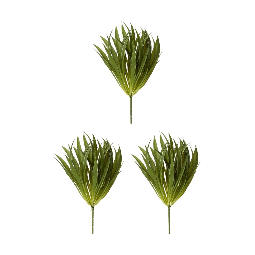 3PK E Style Grass Buffalo Plant Artificial Indoor Interior Green 30x30x35cm