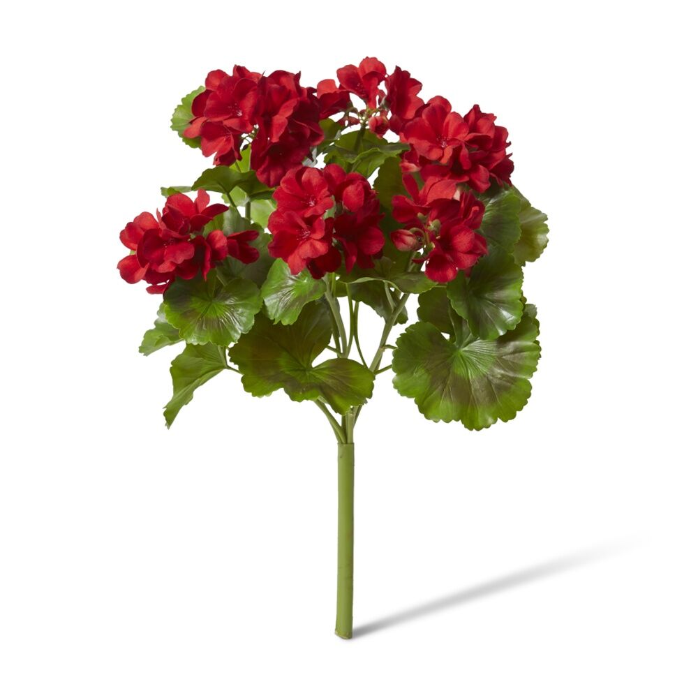 2PK E Style Geranium Outdoor Bush Artificial Plant Indoor Use Red 23x26x41cm