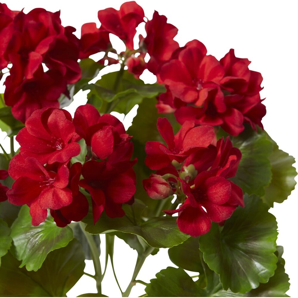 2PK E Style Geranium Outdoor Bush Artificial Plant Indoor Use Red 23x26x41cm