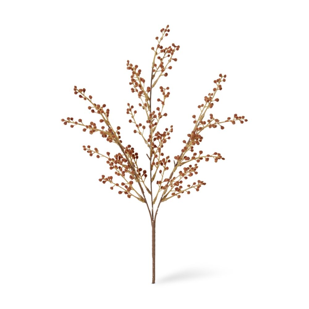 E Style Willow Mini Bush Plastic Fabric Wire Plant Decor Rust 25x10x48cm