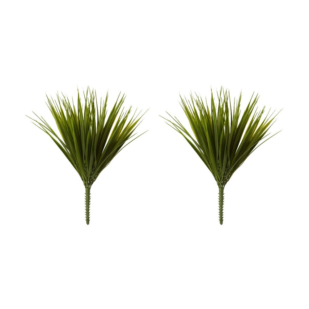 2PK E Style Grass Liriope Bush Outdoor Artificial Plant Green 26x26x30cm