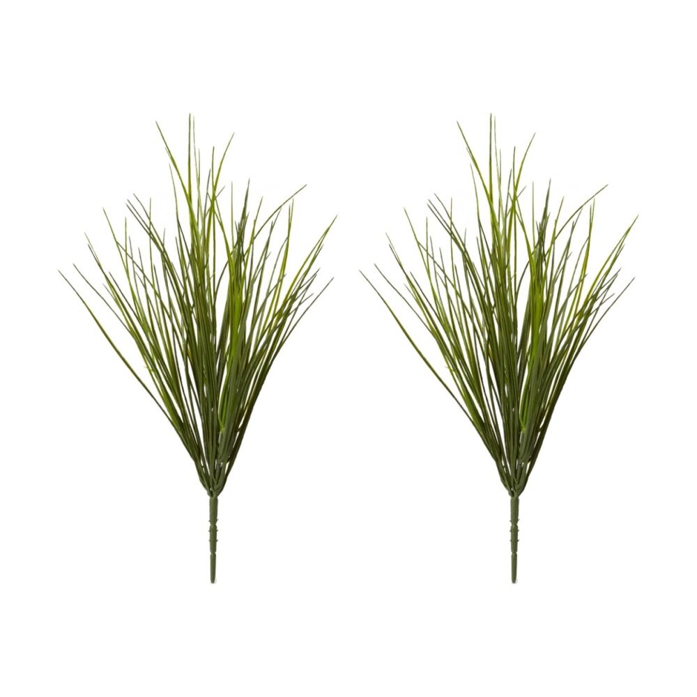 2PK E Style Grass Mondo Bush Outdoor Artificial Plant Green 16x16x33cm