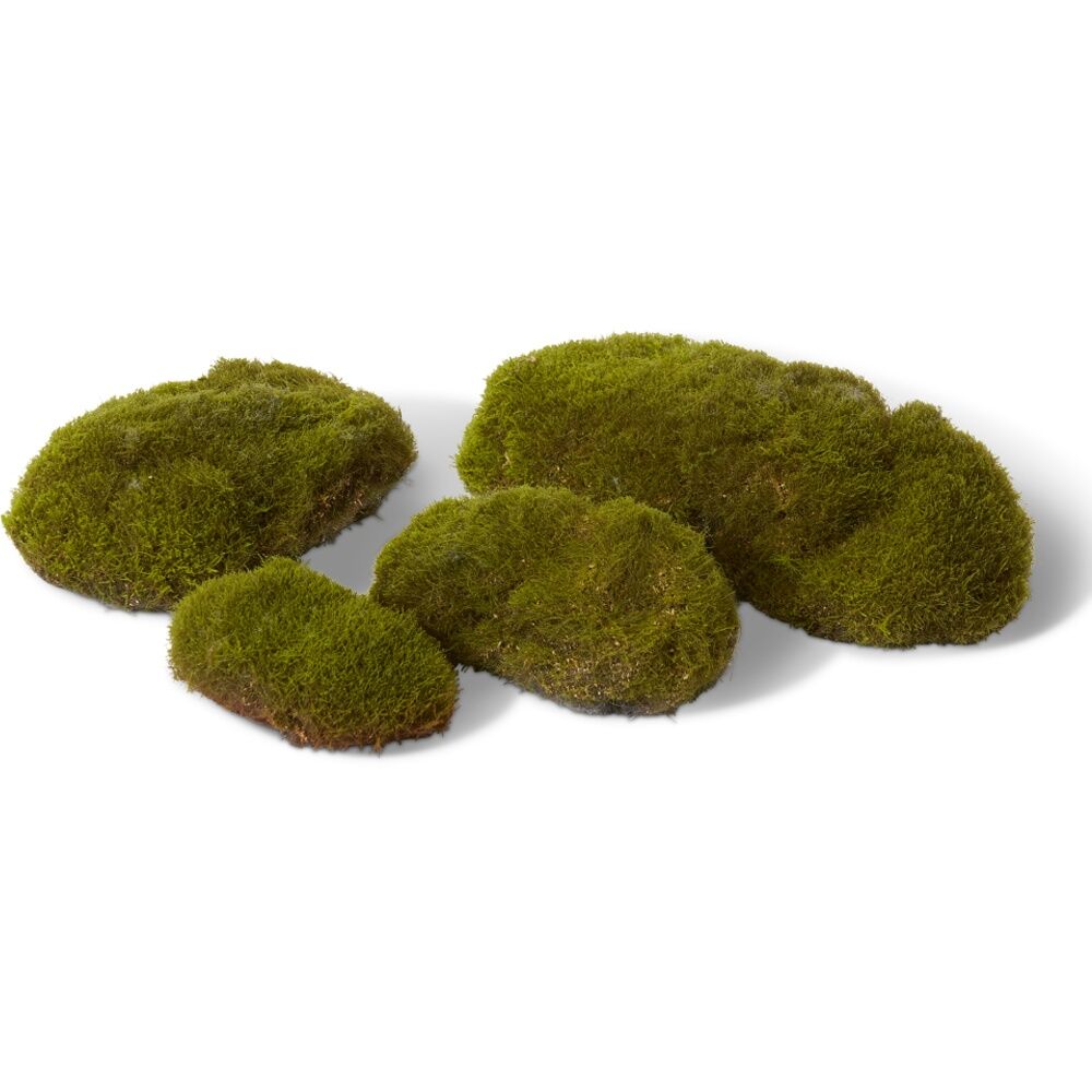 4pc E Style Moss Pad Set Grand Artificial Greenery Plant Decor Green
